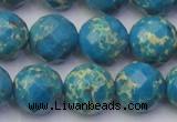 CDE2166 15.5 inches 18mm faceted round dyed sea sediment jasper beads