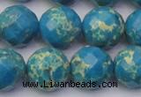 CDE2167 15.5 inches 20mm faceted round dyed sea sediment jasper beads