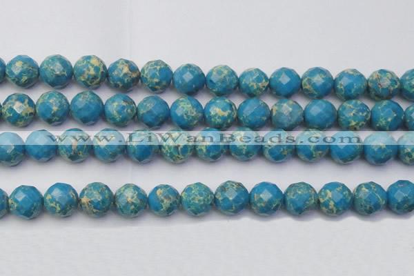 CDE2167 15.5 inches 20mm faceted round dyed sea sediment jasper beads