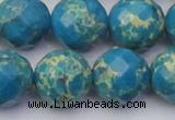 CDE2168 15.5 inches 22mm faceted round dyed sea sediment jasper beads