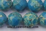 CDE2169 15.5 inches 24mm faceted round dyed sea sediment jasper beads