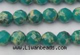 CDE2171 15.5 inches 8mm faceted round dyed sea sediment jasper beads