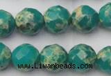 CDE2175 15.5 inches 16mm faceted round dyed sea sediment jasper beads