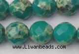 CDE2177 15.5 inches 20mm faceted round dyed sea sediment jasper beads