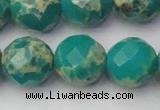 CDE2178 15.5 inches 22mm faceted round dyed sea sediment jasper beads