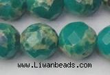 CDE2179 15.5 inches 24mm faceted round dyed sea sediment jasper beads