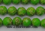 CDE2182 15.5 inches 10mm faceted round dyed sea sediment jasper beads