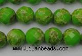 CDE2183 15.5 inches 12mm faceted round dyed sea sediment jasper beads