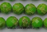 CDE2186 15.5 inches 18mm faceted round dyed sea sediment jasper beads