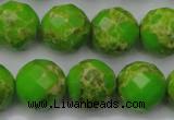 CDE2187 15.5 inches 20mm faceted round dyed sea sediment jasper beads