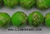 CDE2188 15.5 inches 22mm faceted round dyed sea sediment jasper beads