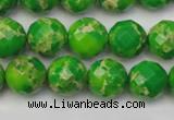 CDE2191 15.5 inches 8mm faceted round dyed sea sediment jasper beads