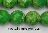 CDE2197 15.5 inches 20mm faceted round dyed sea sediment jasper beads