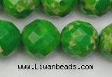 CDE2198 15.5 inches 22mm faceted round dyed sea sediment jasper beads