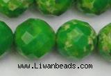 CDE2199 15.5 inches 24mm faceted round dyed sea sediment jasper beads