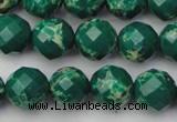 CDE2202 15.5 inches 10mm faceted round dyed sea sediment jasper beads