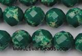 CDE2203 15.5 inches 12mm faceted round dyed sea sediment jasper beads