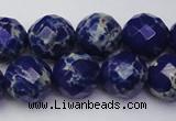 CDE2216 15.5 inches 18mm faceted round dyed sea sediment jasper beads