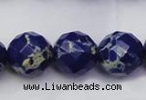 CDE2219 15.5 inches 24mm faceted round dyed sea sediment jasper beads