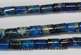 CDE227 15.5 inches 6*8mm tube dyed sea sediment jasper beads