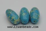 CDE2300 16*30mm rice sea sediment jasper beads wholesale