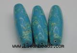 CDE2302 17*55mm rice sea sediment jasper beads wholesale