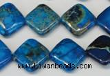 CDE248 15.5 inches 16*16mm diamond dyed sea sediment jasper beads