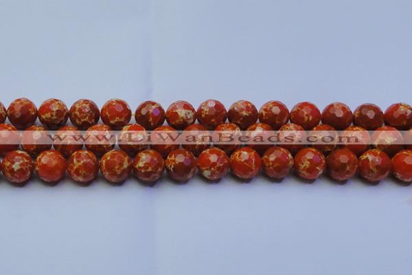 CDE2500 15.5 inches 14mm faceted round dyed sea sediment jasper beads