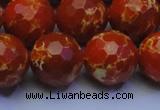 CDE2502 15.5 inches 18mm faceted round dyed sea sediment jasper beads