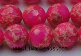 CDE2508 15.5 inches 16mm faceted round dyed sea sediment jasper beads