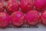 CDE2509 15.5 inches 18mm faceted round dyed sea sediment jasper beads