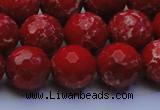 CDE2514 15.5 inches 14mm faceted round dyed sea sediment jasper beads