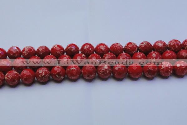 CDE2515 15.5 inches 16mm faceted round dyed sea sediment jasper beads