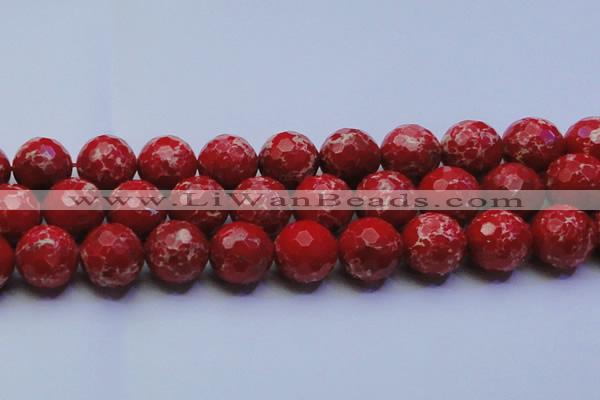 CDE2519 15.5 inches 24mm faceted round dyed sea sediment jasper beads