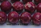 CDE2521 15.5 inches 14mm faceted round dyed sea sediment jasper beads