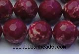 CDE2522 15.5 inches 16mm faceted round dyed sea sediment jasper beads