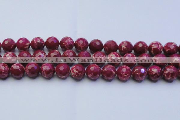 CDE2522 15.5 inches 16mm faceted round dyed sea sediment jasper beads