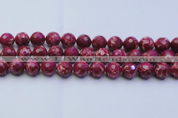 CDE2523 15.5 inches 18mm faceted round dyed sea sediment jasper beads