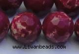 CDE2526 15.5 inches 24mm faceted round dyed sea sediment jasper beads