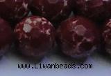 CDE2533 15.5 inches 24mm faceted round dyed sea sediment jasper beads