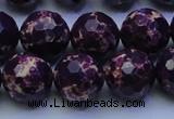 CDE2536 15.5 inches 16mm faceted round dyed sea sediment jasper beads