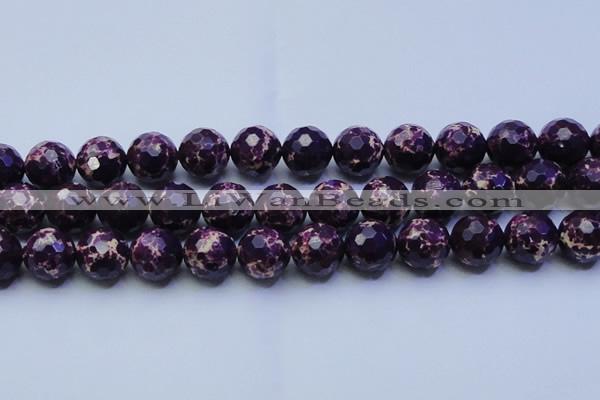 CDE2538 15.5 inches 20mm faceted round dyed sea sediment jasper beads