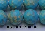 CDE2544 15.5 inches 18mm faceted round dyed sea sediment jasper beads