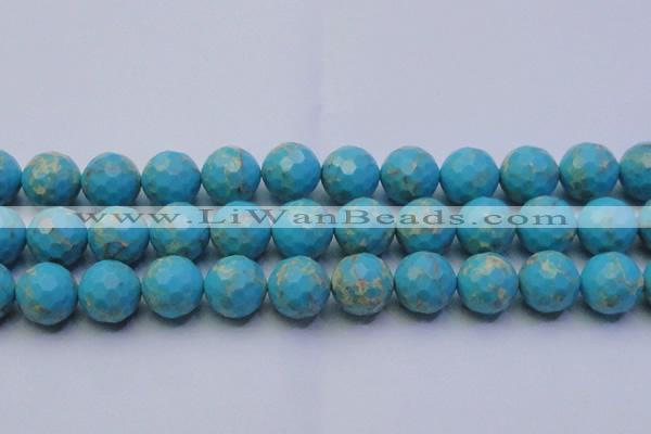 CDE2545 15.5 inches 20mm faceted round dyed sea sediment jasper beads