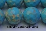 CDE2546 15.5 inches 22mm faceted round dyed sea sediment jasper beads