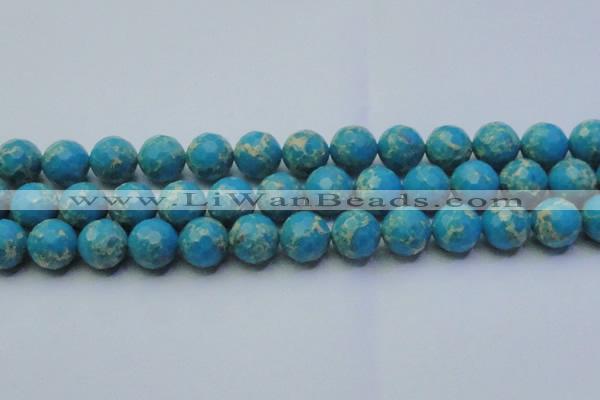 CDE2550 15.5 inches 16mm faceted round dyed sea sediment jasper beads