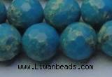 CDE2551 15.5 inches 18mm faceted round dyed sea sediment jasper beads