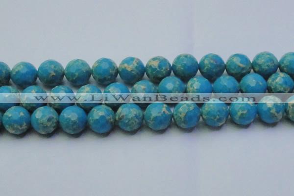 CDE2552 15.5 inches 20mm faceted round dyed sea sediment jasper beads