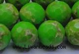 CDE2559 15.5 inches 20mm faceted round dyed sea sediment jasper beads