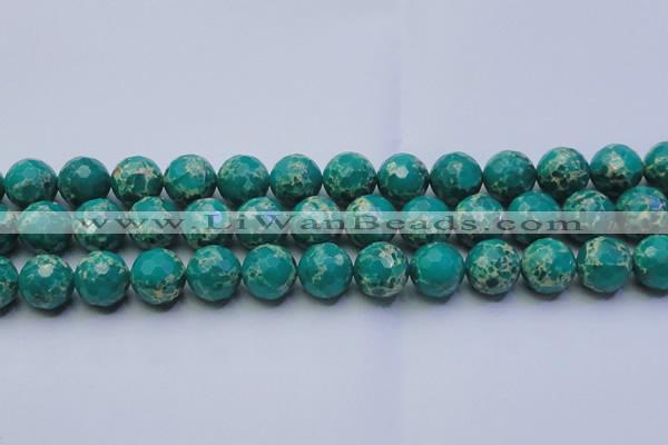 CDE2565 15.5 inches 16mm faceted round dyed sea sediment jasper beads